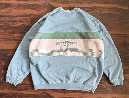 Vintage Gotcha Surfwear Color Blocked Crewneck Sweatshirt- XL