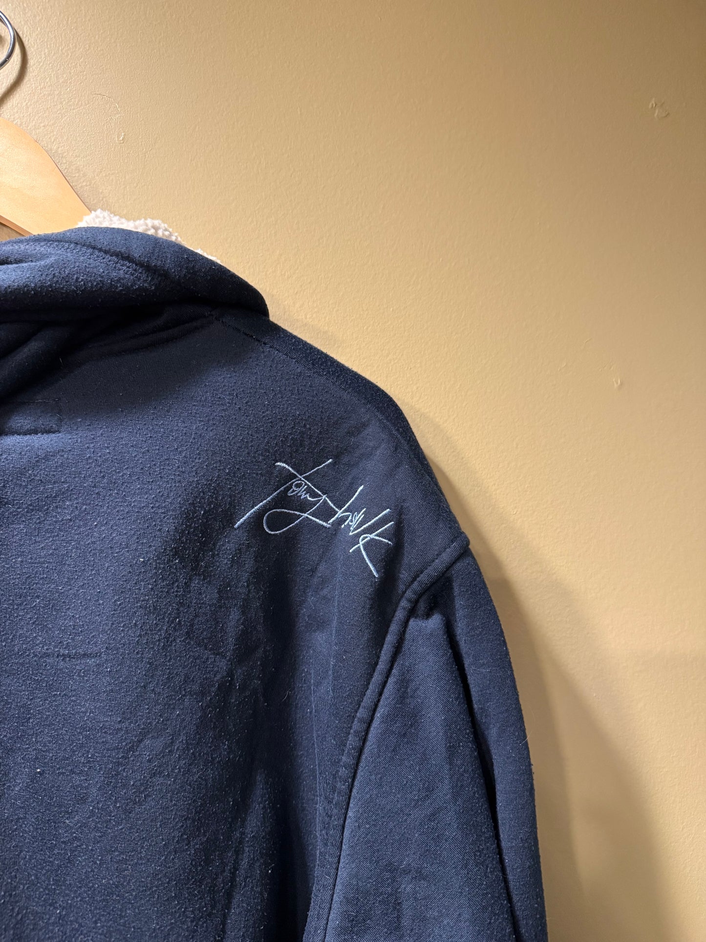 Vintage Tony Hawk Navy Blue Fleece Lined Zip-Up Hoodie Sweatshirt- XL