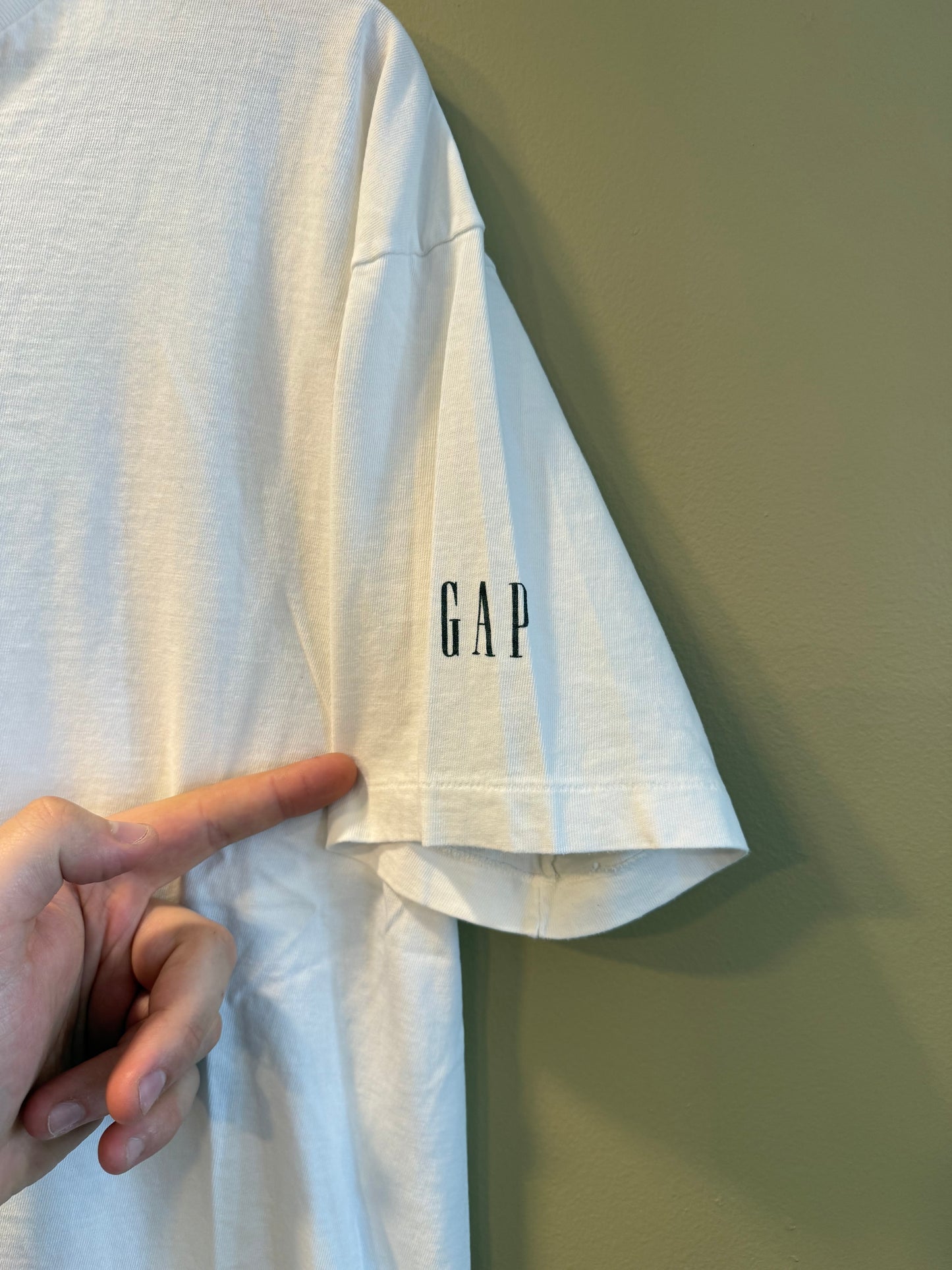 Vintage Gap White Slub Boxy T-Shirt- L