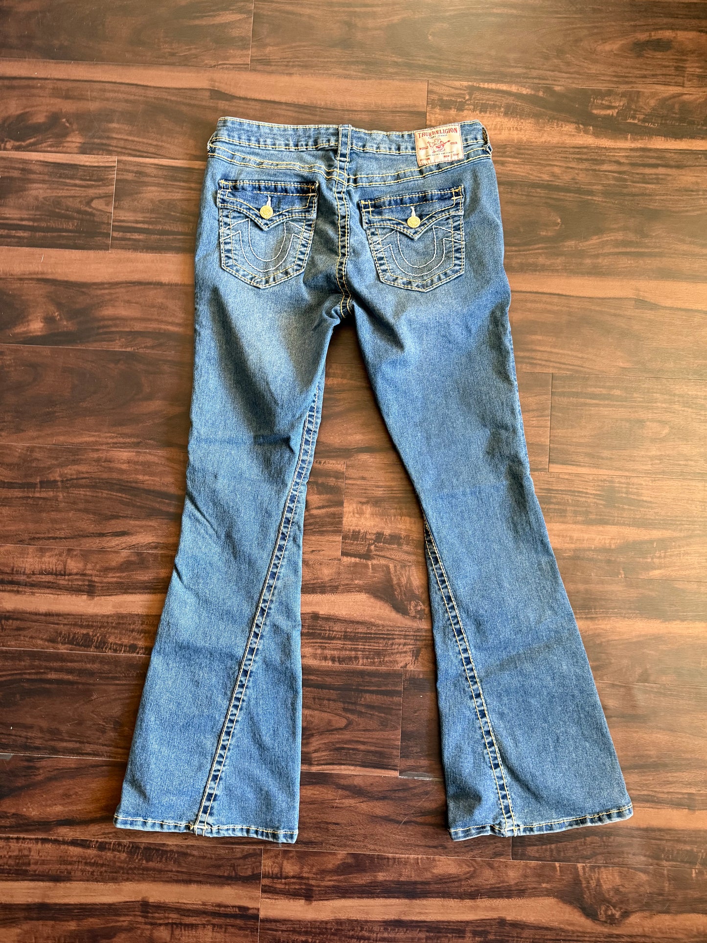 Vintage Y2K True Religion Mid Rise Flare Denim Jeans- 34x33