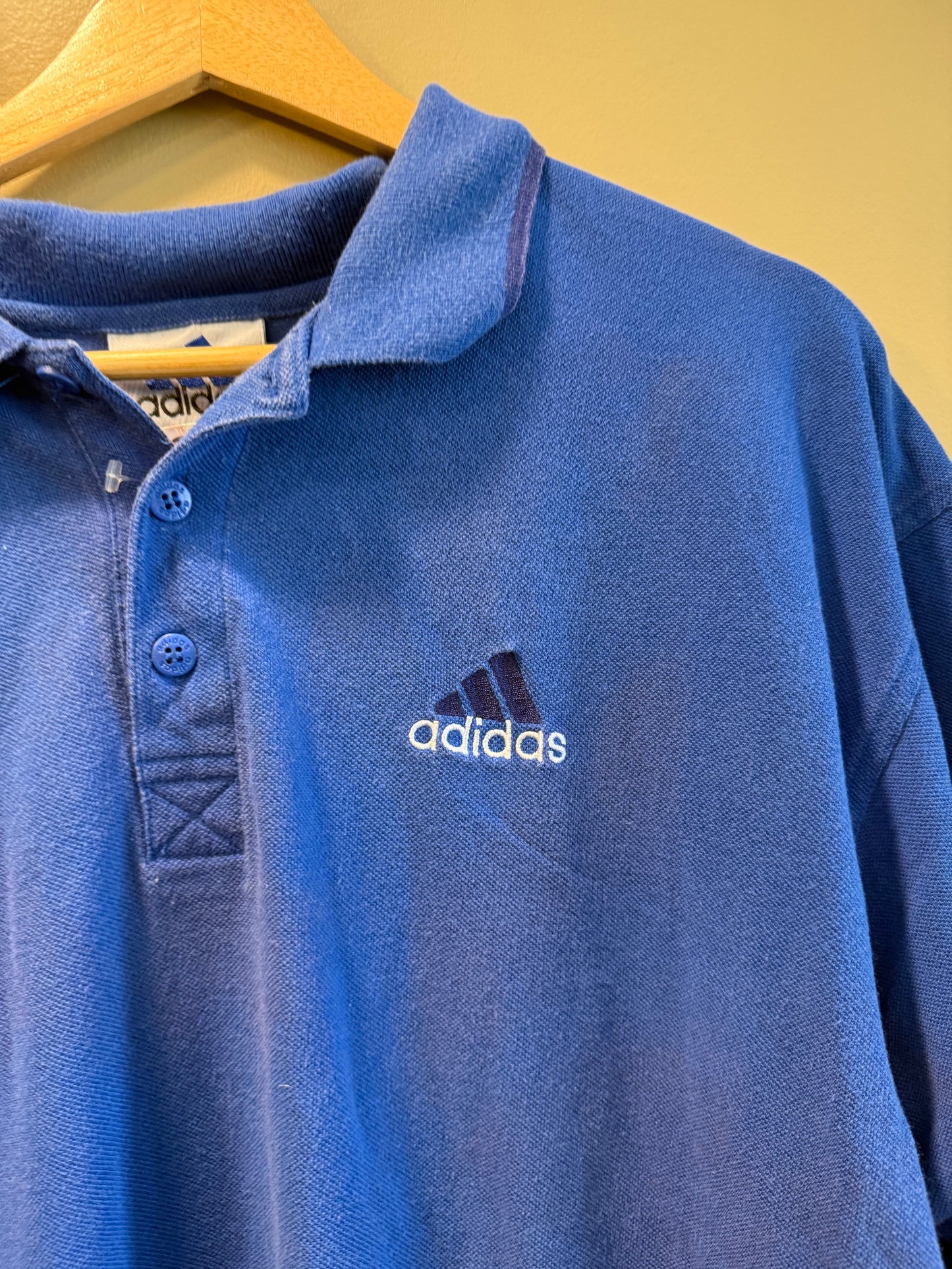 Vintage Adidas Blue Polo Shirt- L