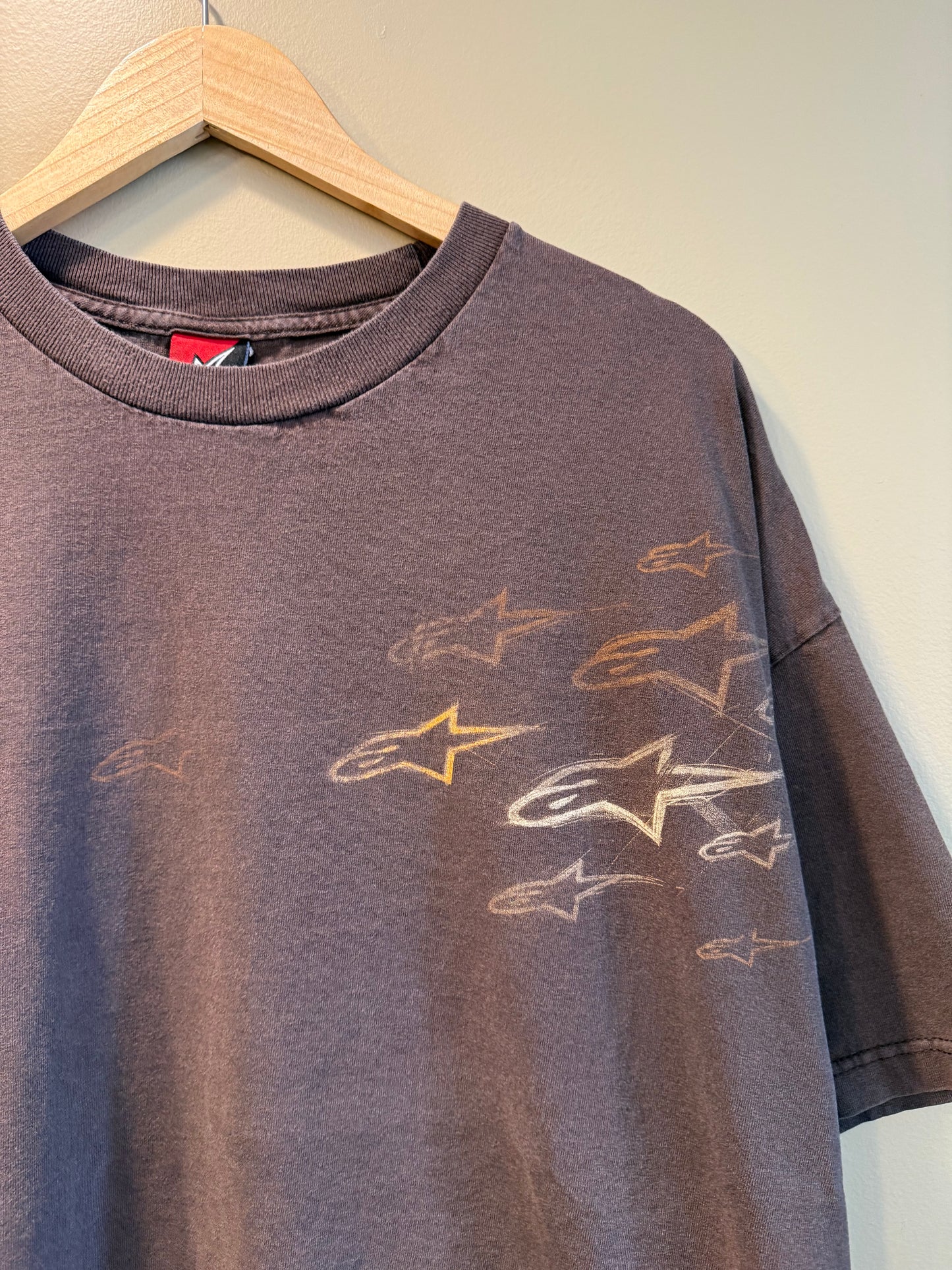 Vintage Y2K Alpine Stars Snowboarding Brown T-Shirt- XL