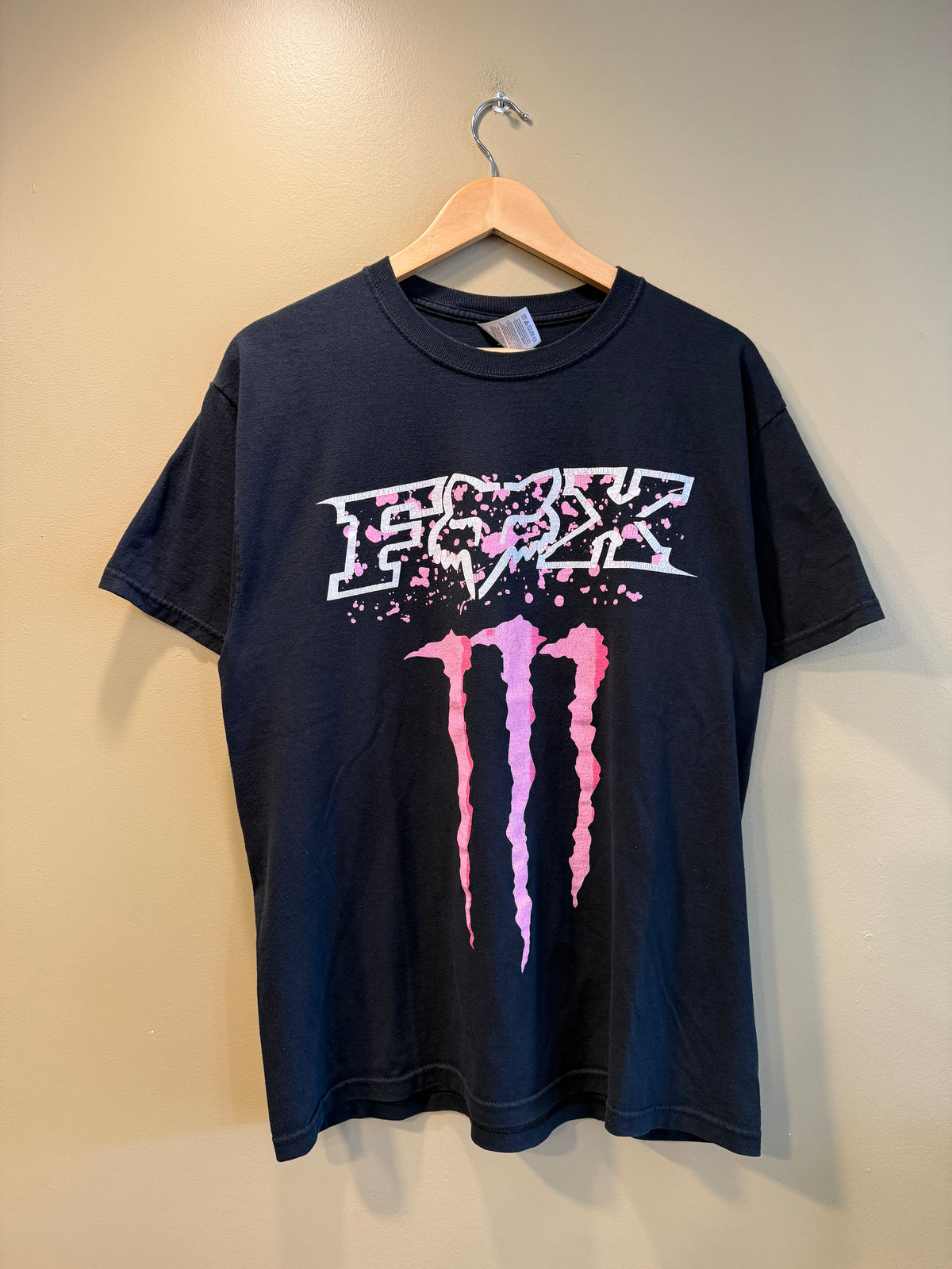Vintage Fox Racing Monster Energy Pink & Black T-Shirt- L