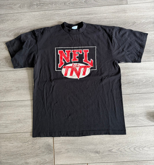 Vintage NFL on TNT Football Single Stitch Black T-Shirt- XL
