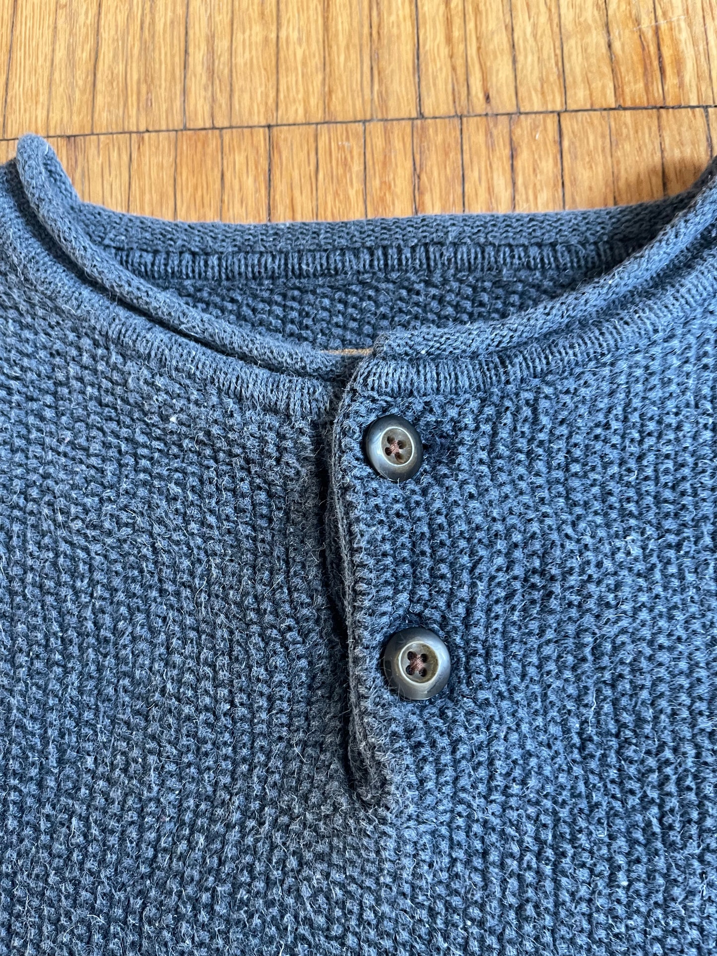 Vintage Blue Boxy Fisherman’s Sweater- XL