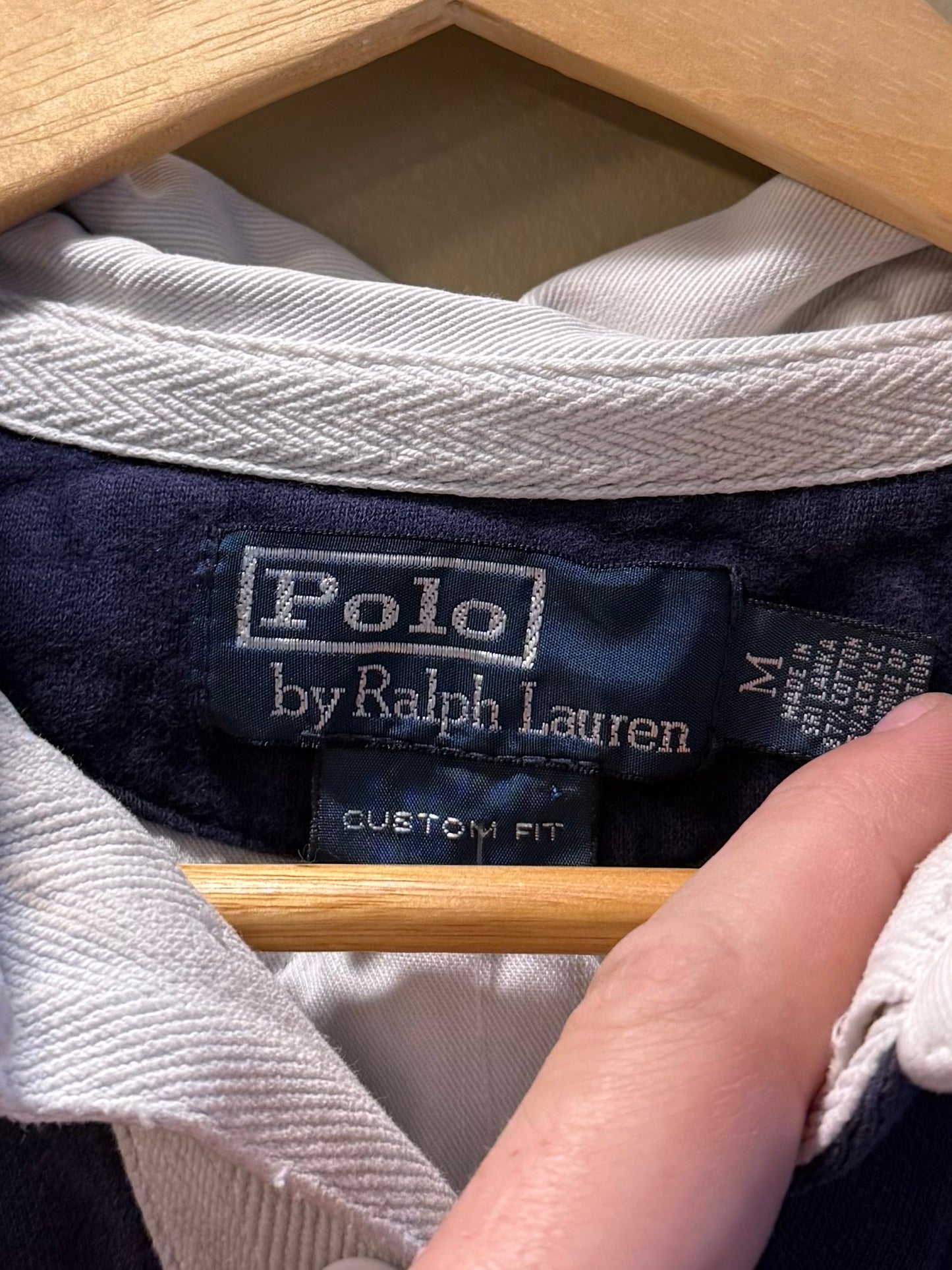 Vintage Polo Ralph Lauren Navy Blue Rugby Shirt- M