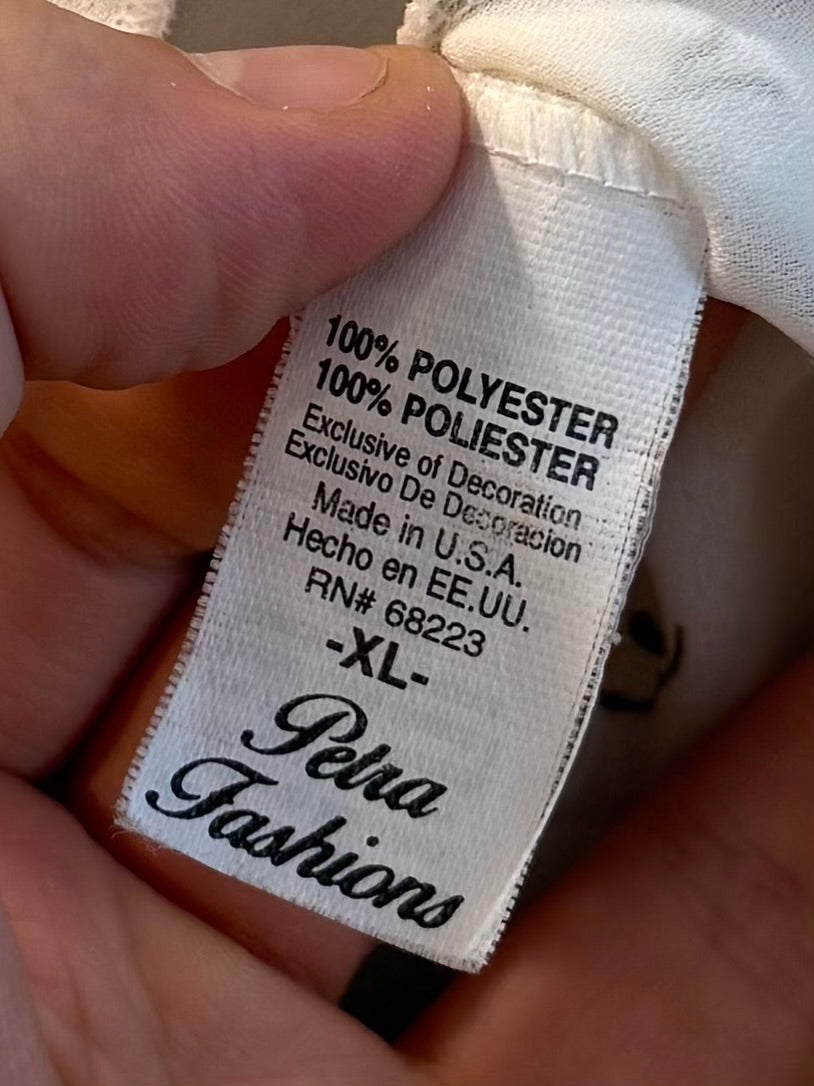 Vintage White Floral Petra Fashions Dress- XL