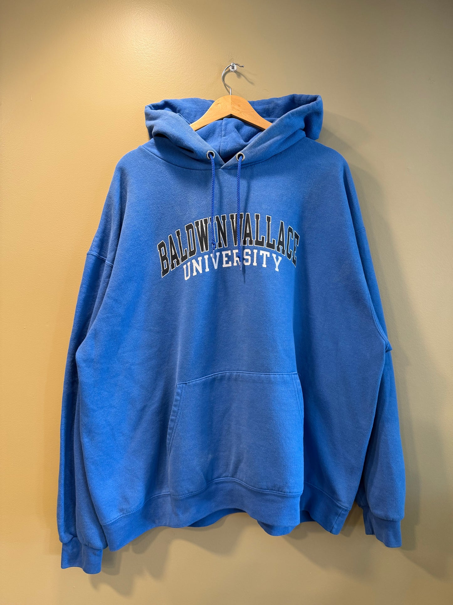 Vintage Baldwin Wallace University Blue Hoodie Sweatshirt- XXL