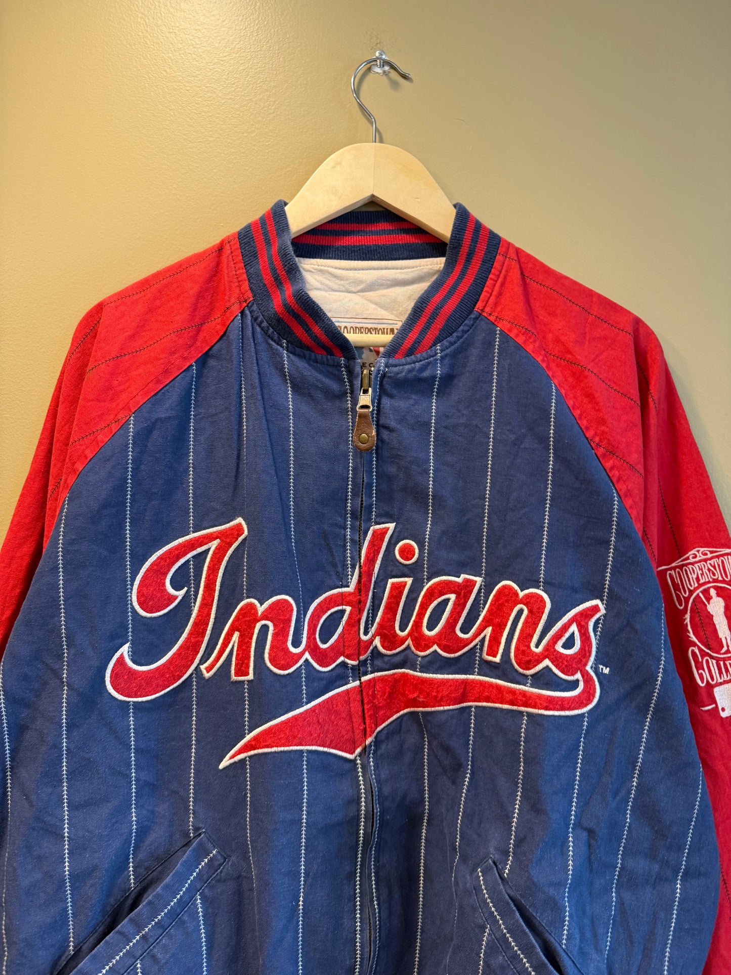 Vintage Majestic Cleveland Indians Cooperstown Collection Zip-Up Jacket- XL