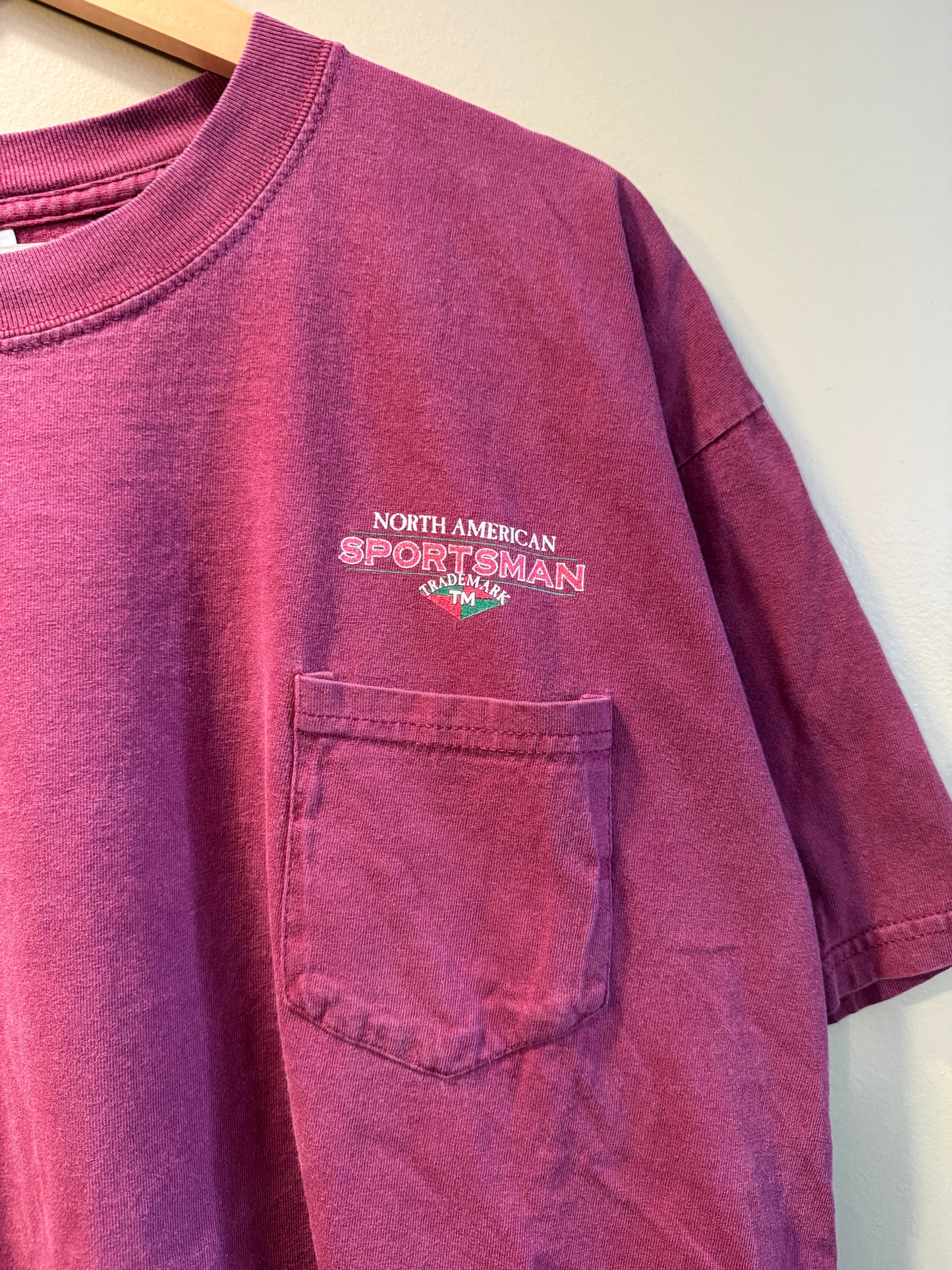 Vintage North American Sportsman Maroon Golden Retriever T-Shirt- XL