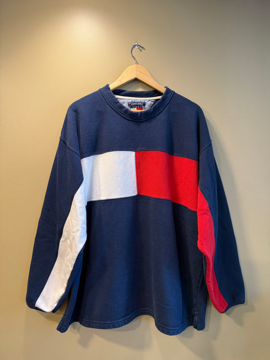 Vintage Tommy Hilfiger Big Flag Crewneck Sweatshirt- XL