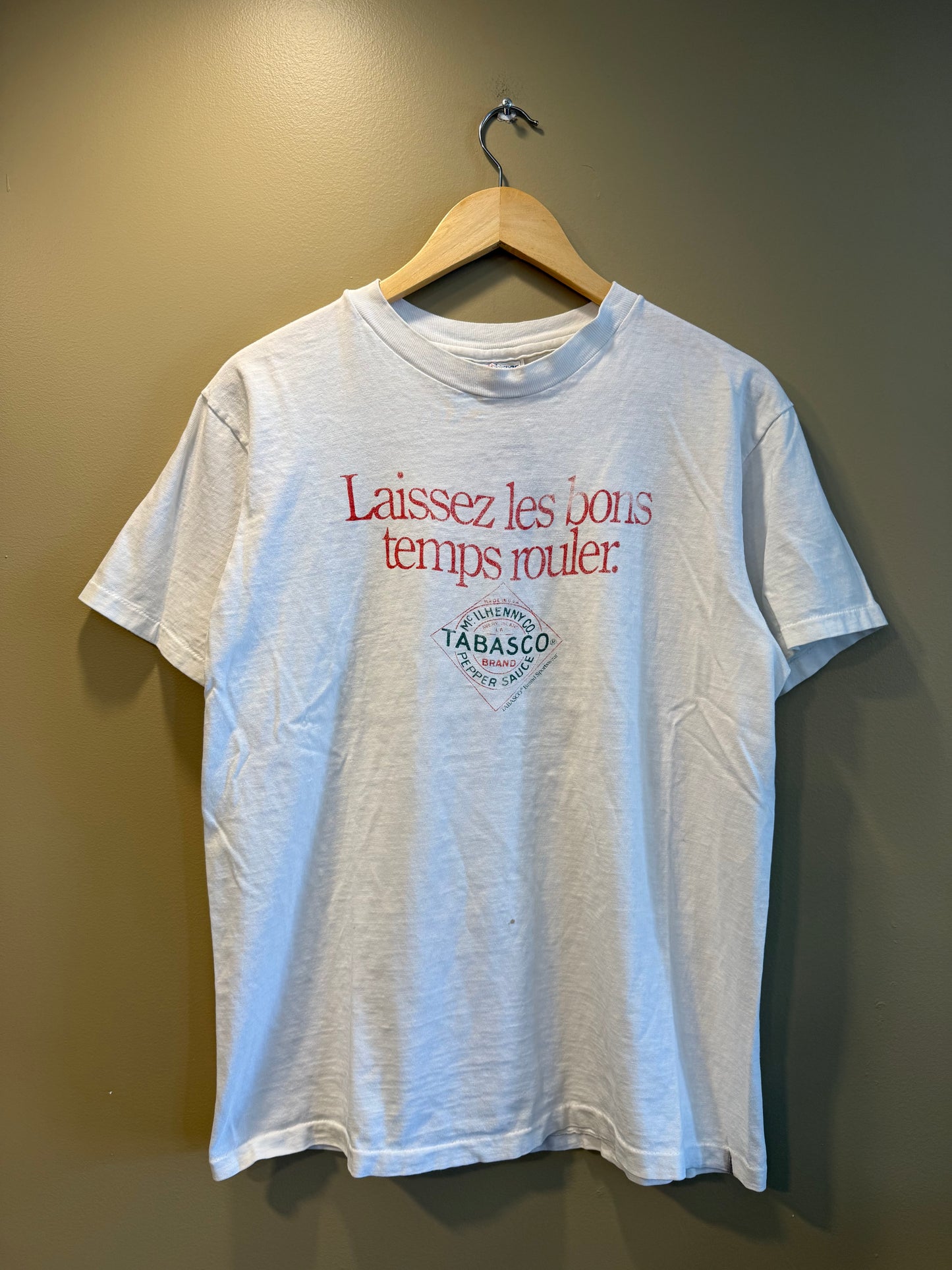 Vintage Tabasco Hot Sauce Louisiana French T-Shirt- L