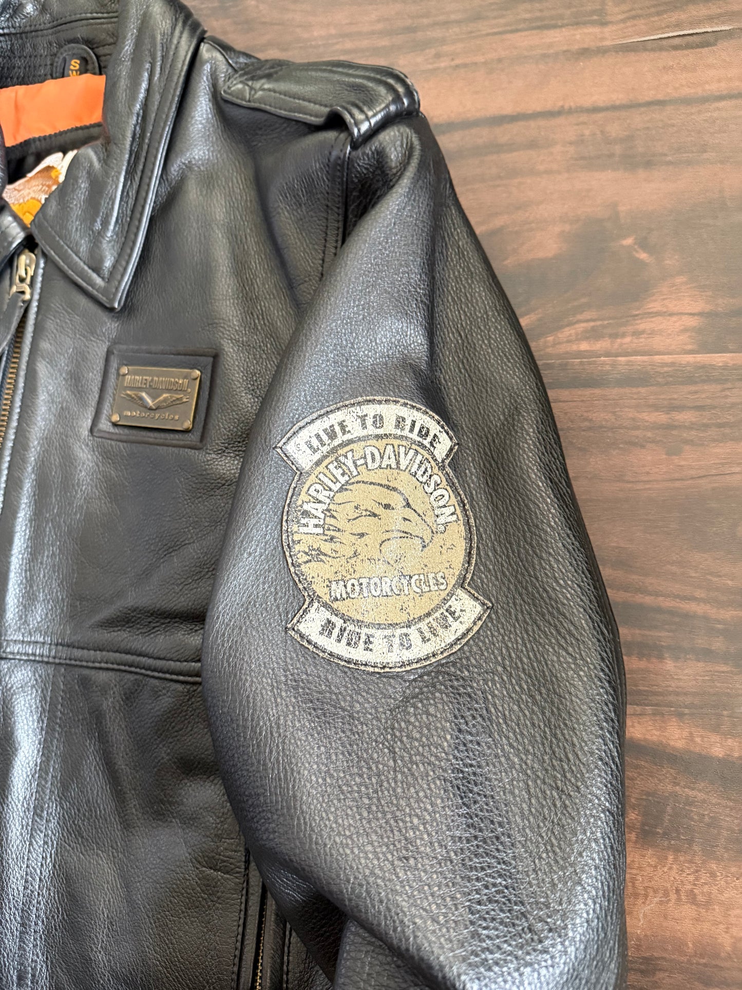 Vintage Harley Davidson Women’s Leather Motorcycle Biker Jacket- S