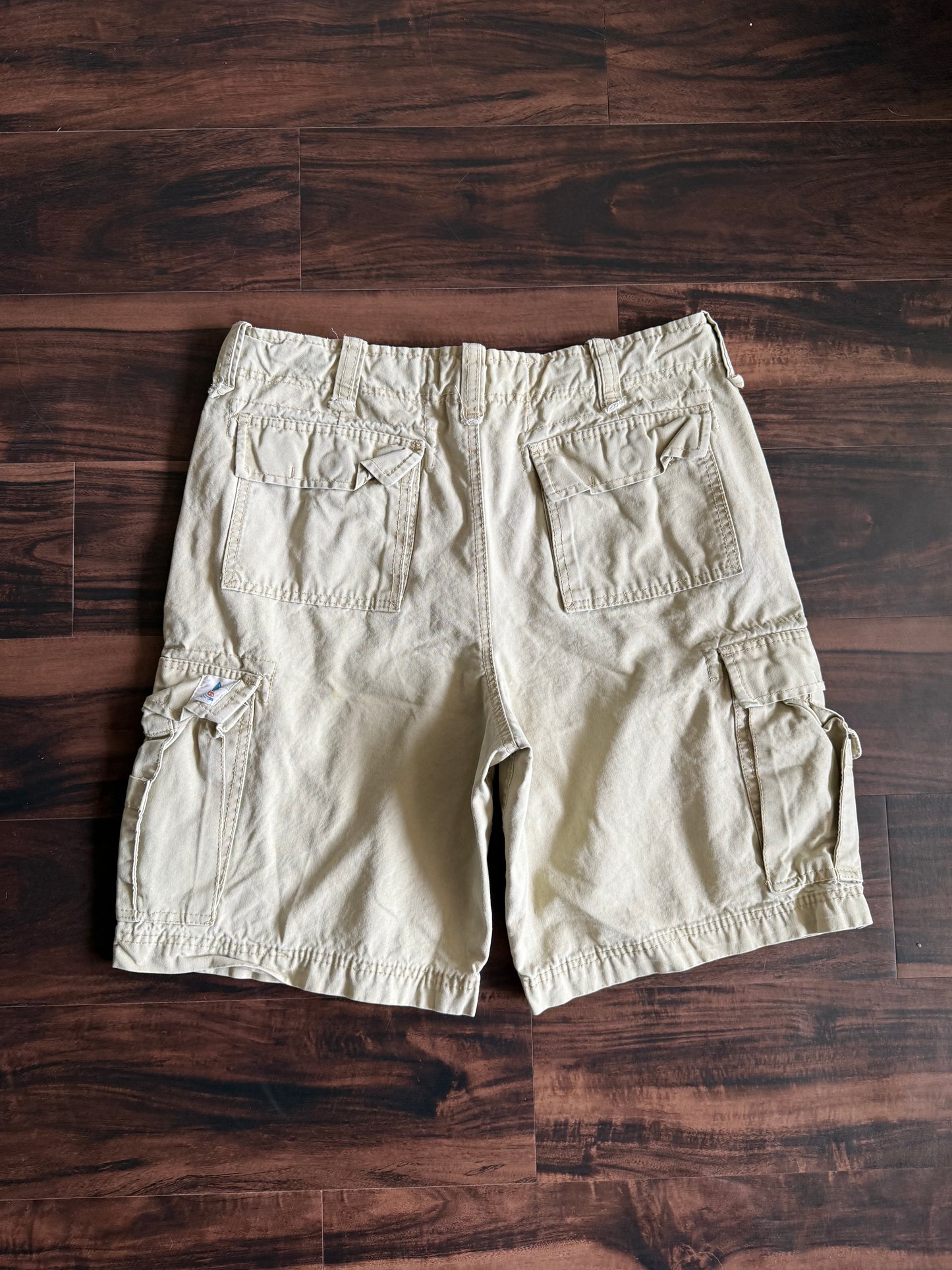 Vintage Y2K Wonderwall Tan Baggy Fit Cargo Shorts- 34