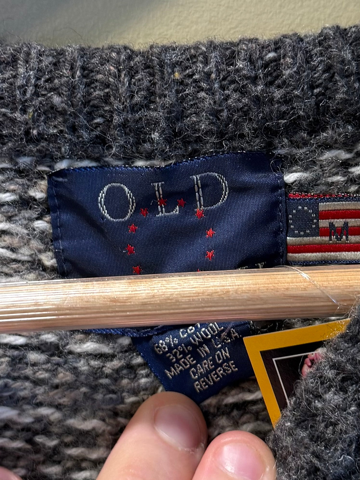 Vintage Old Glory Checkered Wool Blend Sweater- M