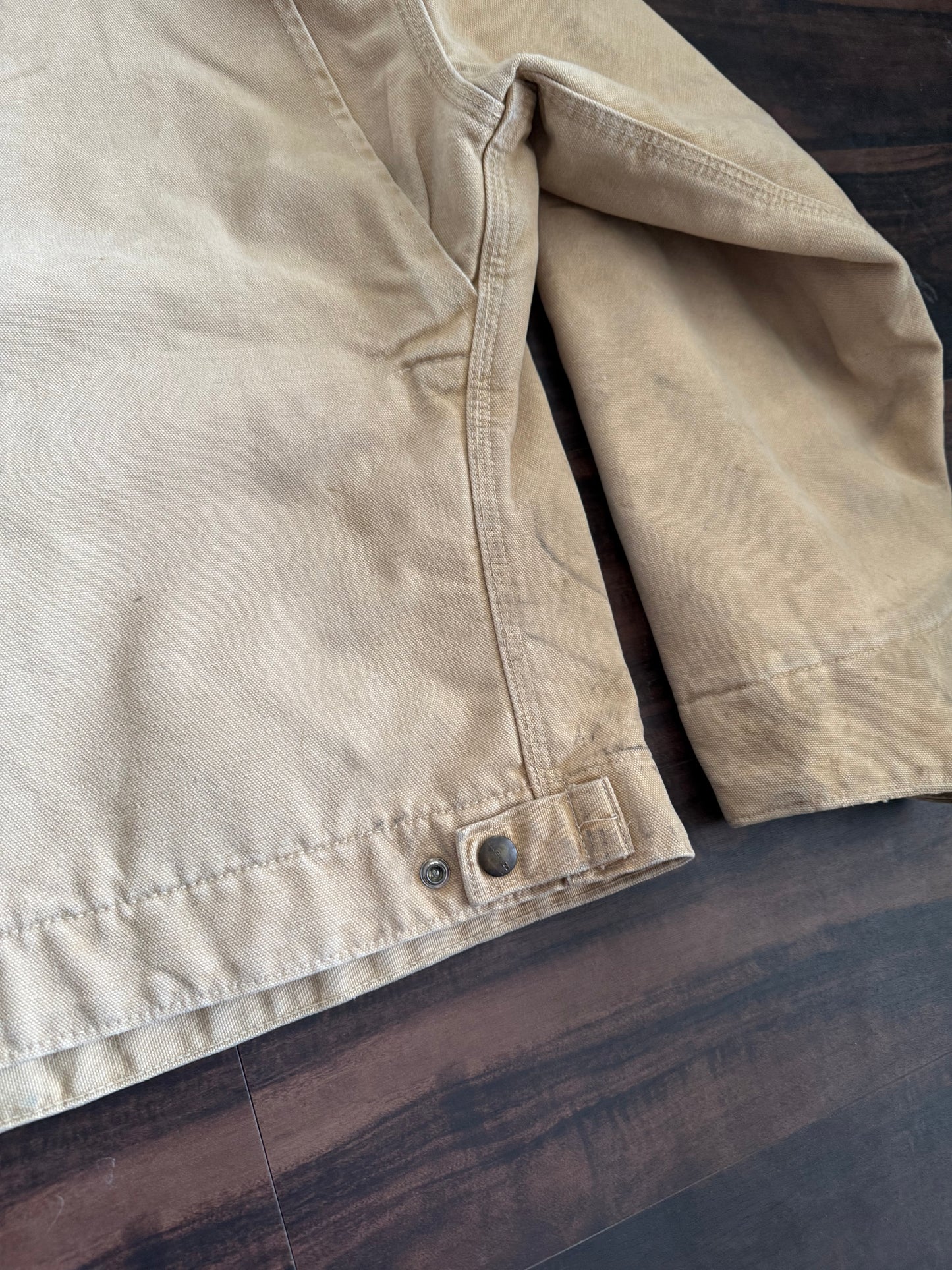 Vintage Carhartt J43WET Tan Flannel Lined Detroit Jacket- L