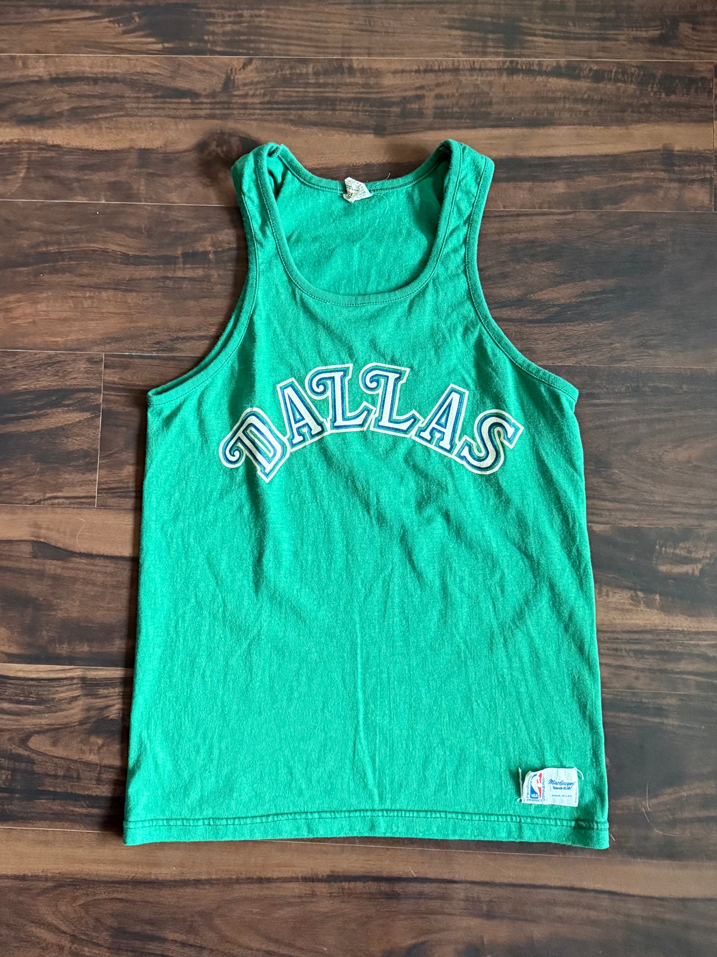 Vintage Dallas Mavericks Sand Knit Green Tank Top- S