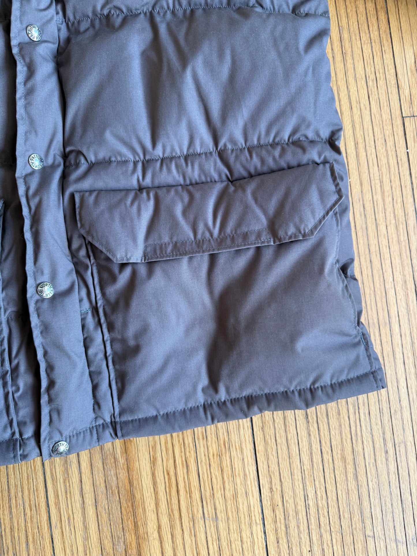 Vintage 1980s The North Face Dark Gray Down Puffer Nuptse Jacket- XL