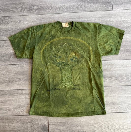 Vintage The Mountain Green Tree All Over Print T-Shirt- L