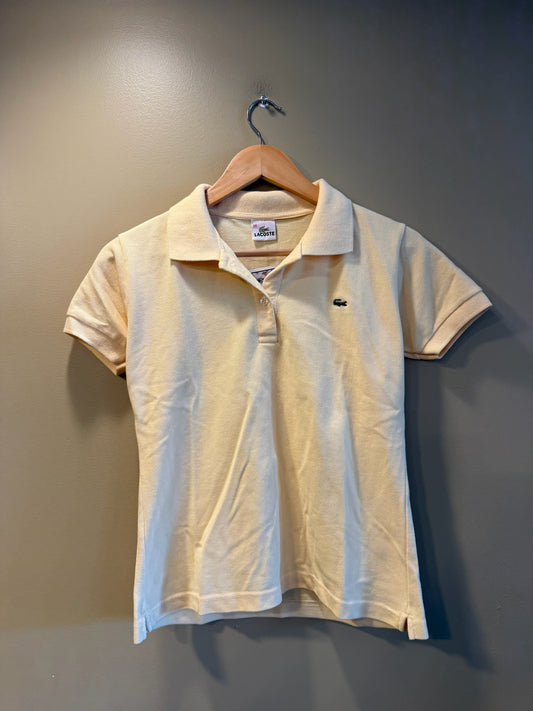 Vintage Y2K Lacoste Yellow Woman’s Fitted Polo T-Shirt - S