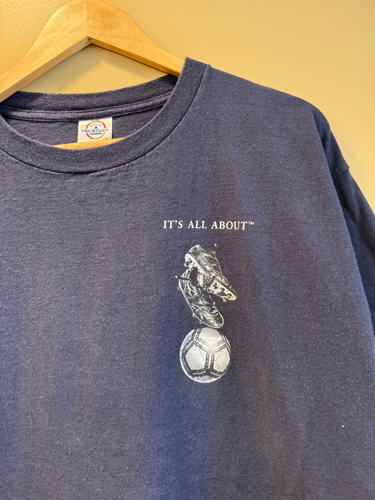 Vintage Y2K It’s All About Soccer T-Shirt- L