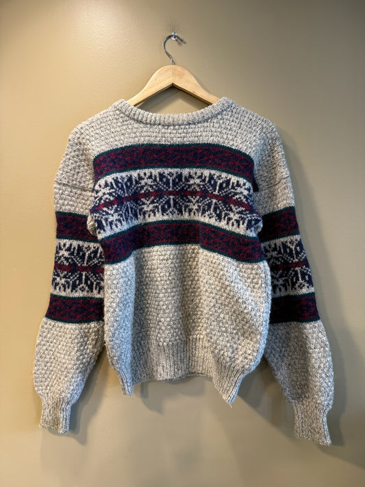 Vintage Authentic Issue Cream Snowflake Pattern Sweater - M