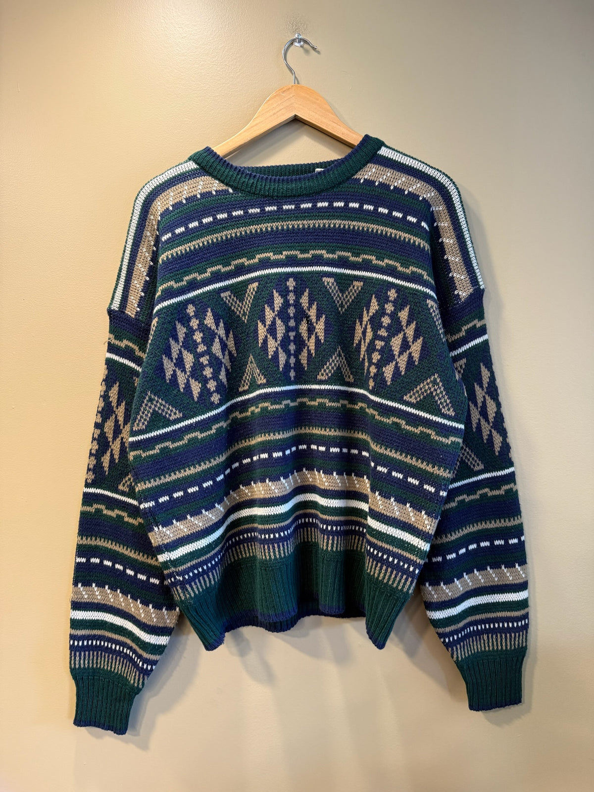 Vintage The Men’s Store Forest Green Pattern Sweater - L