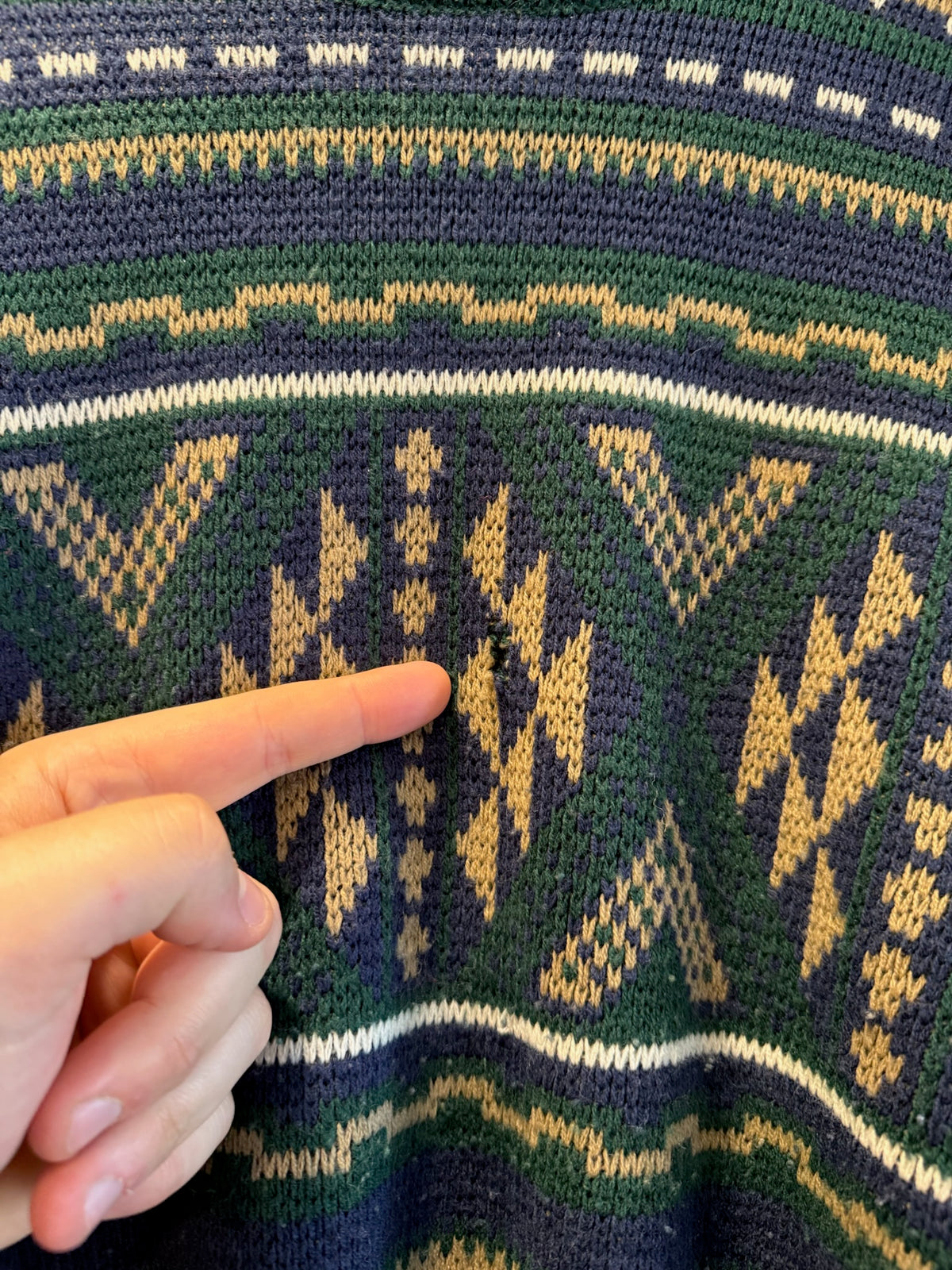 Vintage The Men’s Store Forest Green Pattern Sweater - L