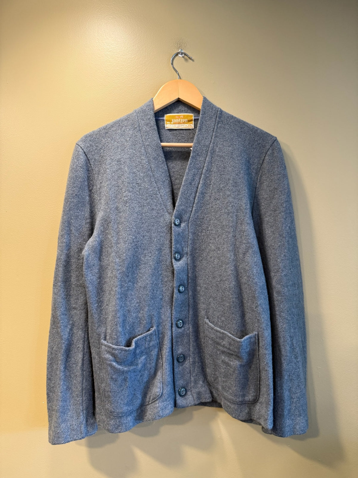 Vintage Jantzen Gray Wool Cardigan Sweater - S