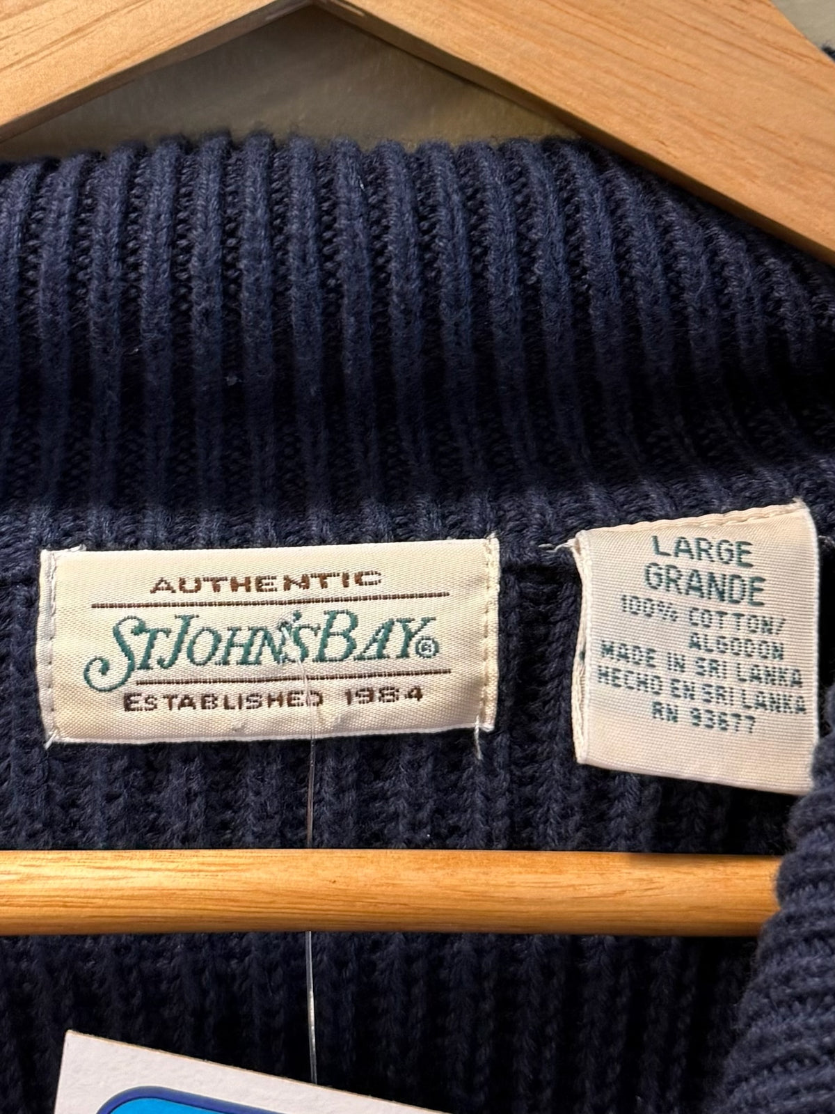 Vintage St. John’s Bay Blue Quarter Zip Sweater - L