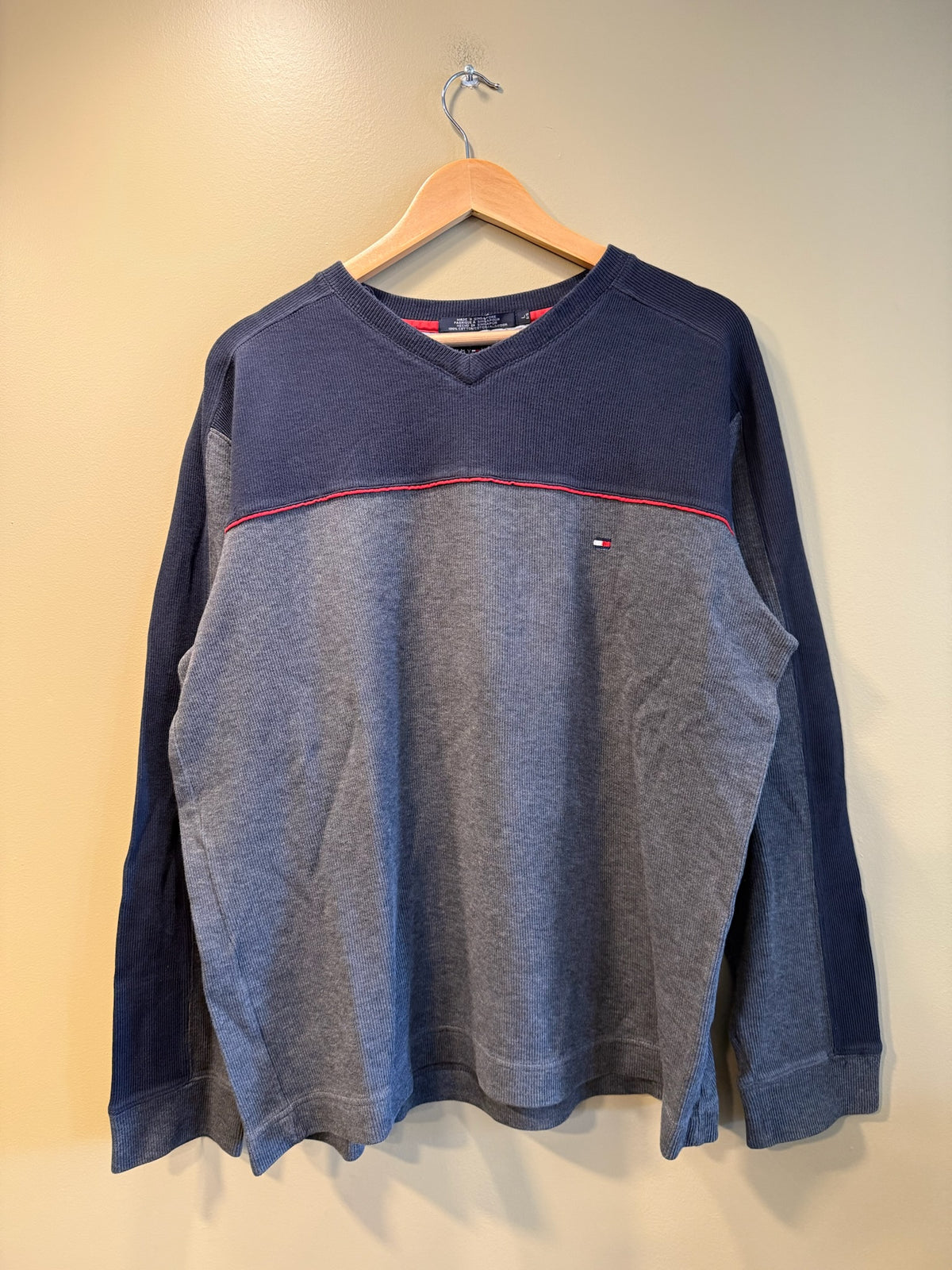 Vintage Tommy Hilfiger Two Tone Long Sleeve Shirt - L
