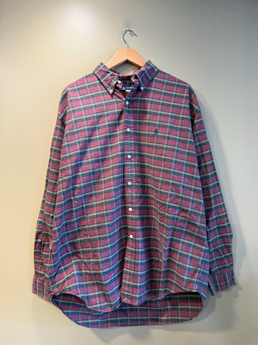 Vintage Polo Ralph Lauren Red Plaid Button Up Shirt - XL