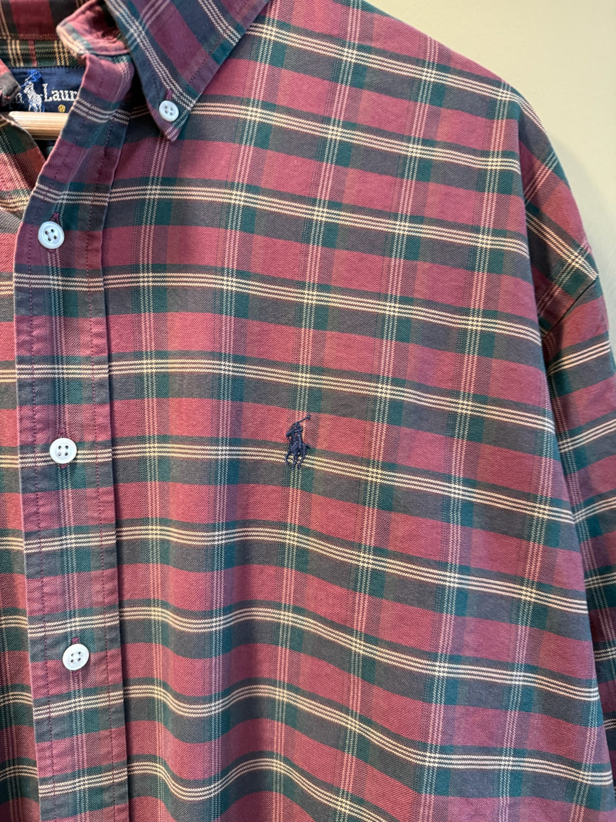 Vintage Polo Ralph Lauren Red Plaid Button Up Shirt - XL