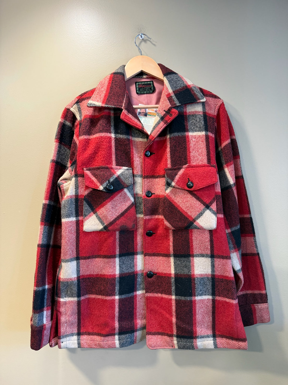Vintage Chippewa Plaid Fleece Button Up Jacket - XL