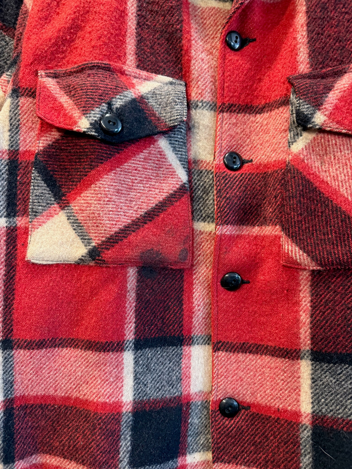 Vintage Chippewa Plaid Fleece Button Up Jacket - XL