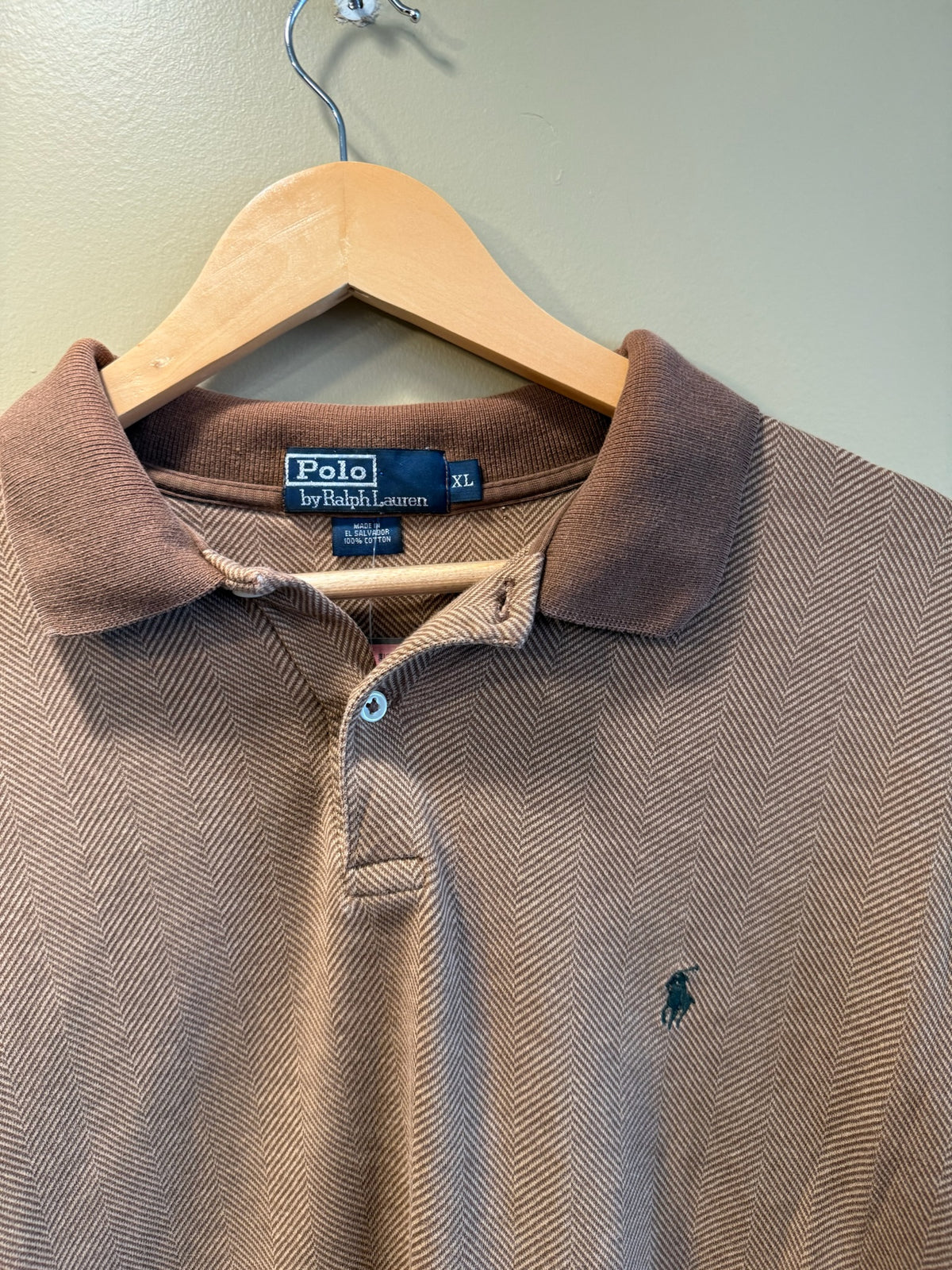 Vintage Polo Ralph Lauren Brown Long Sleeve Polo Shirt - XL