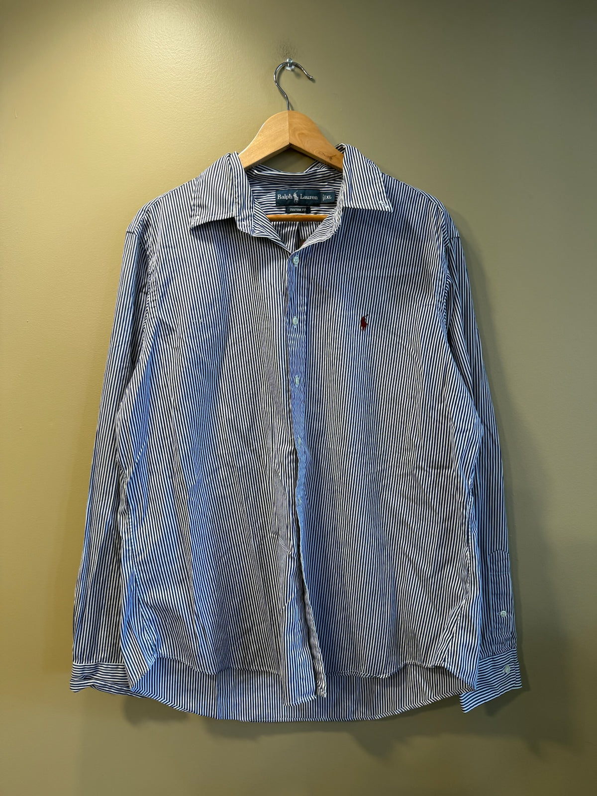 Vintage Polo Ralph Lauren Vertical Striped Button Up Shirt - XL