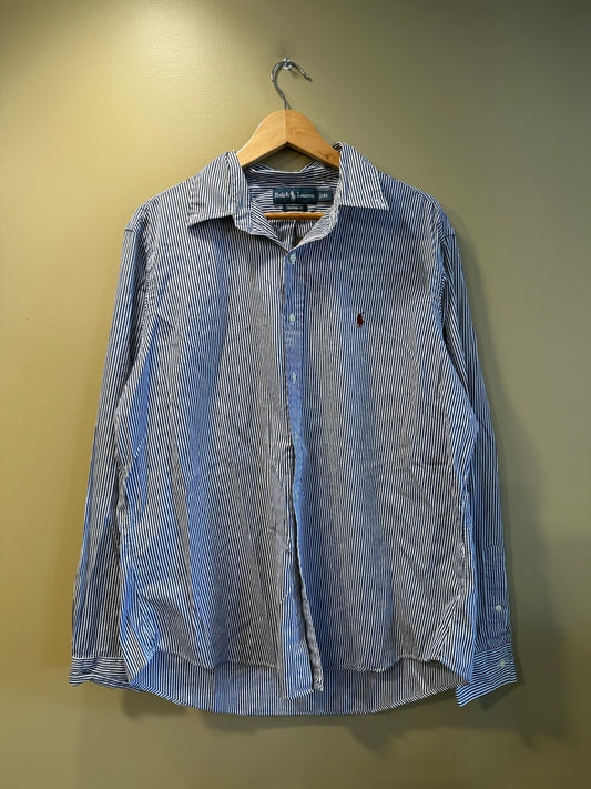Vintage Polo Ralph Lauren Vertical Striped Button Up Shirt - XL