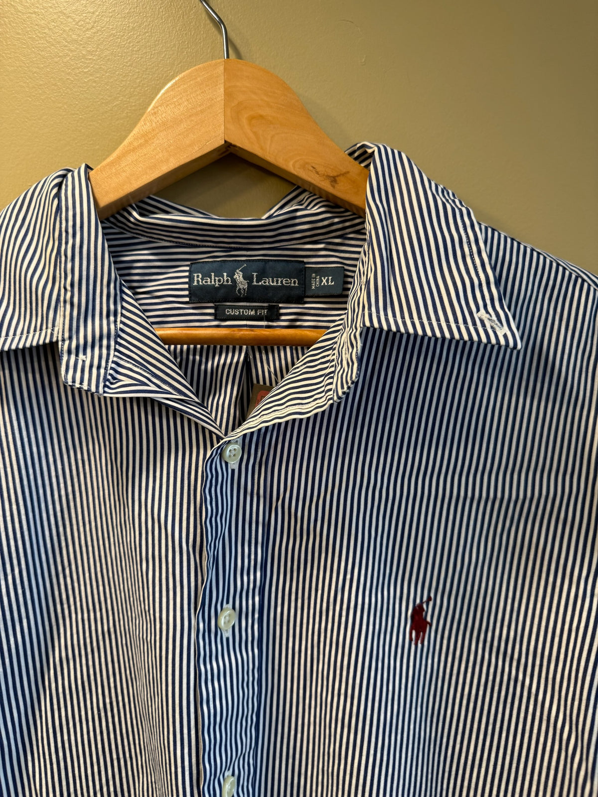 Vintage Polo Ralph Lauren Vertical Striped Button Up Shirt - XL