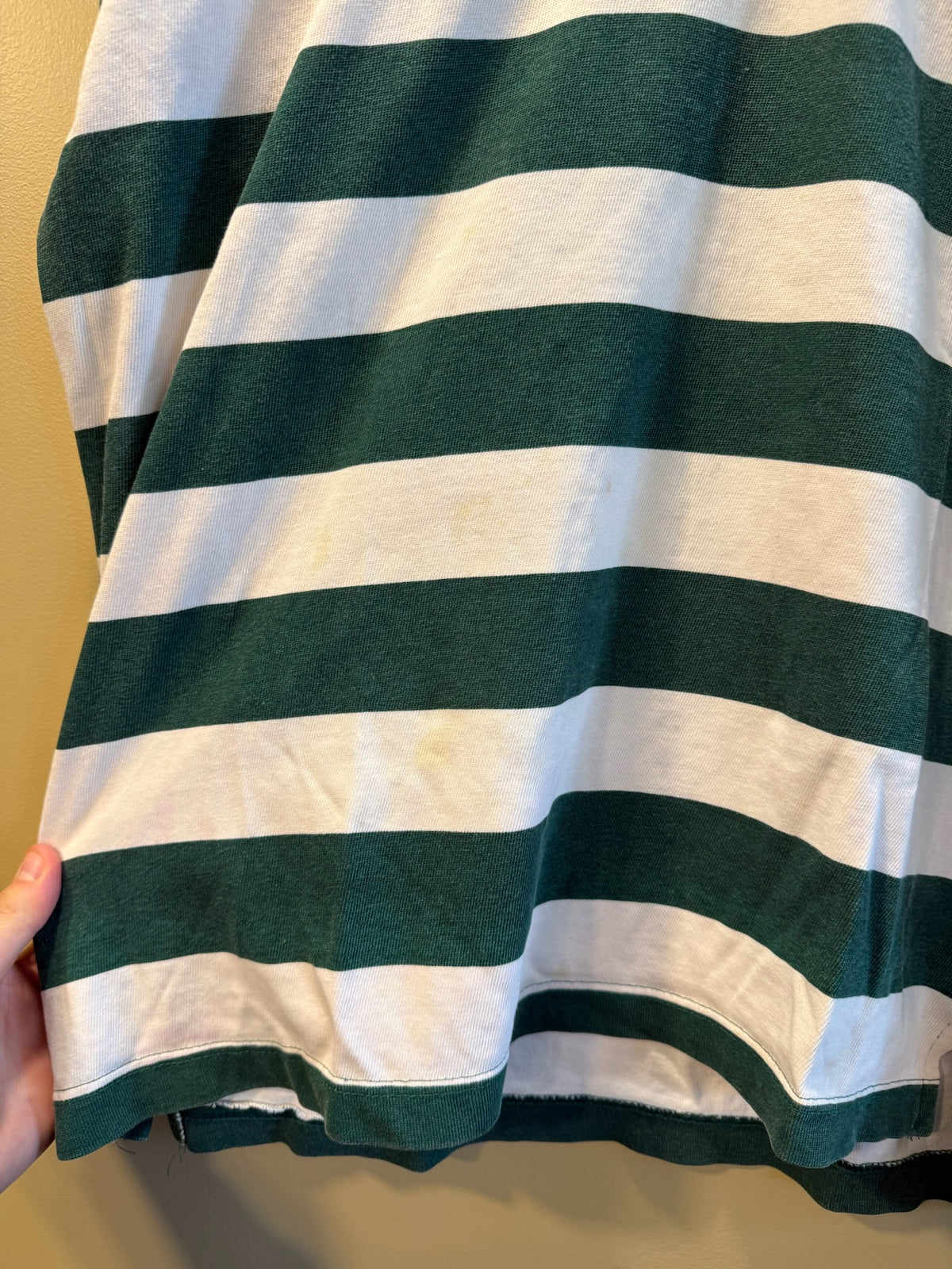 Vintage Karl Kani Jeans Green White Rugby Polo Shirt - L