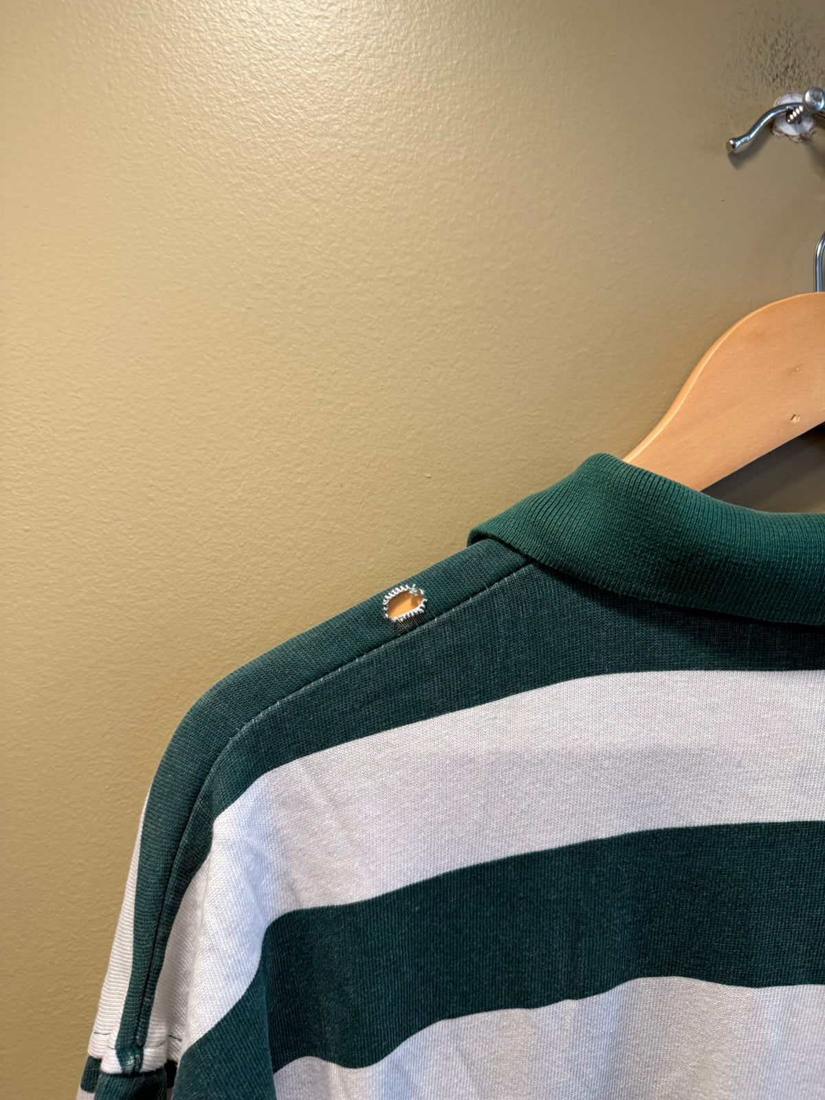 Vintage Karl Kani Jeans Green White Rugby Polo Shirt - L