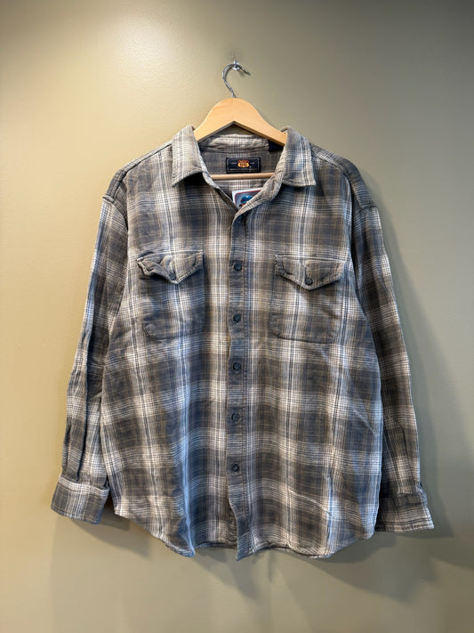 Vintage Route 66 Gray Button Up Flannel - XL