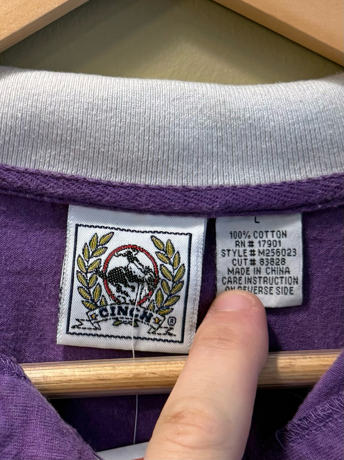 Vintage Cinch Purple Polo T-Shirt - L
