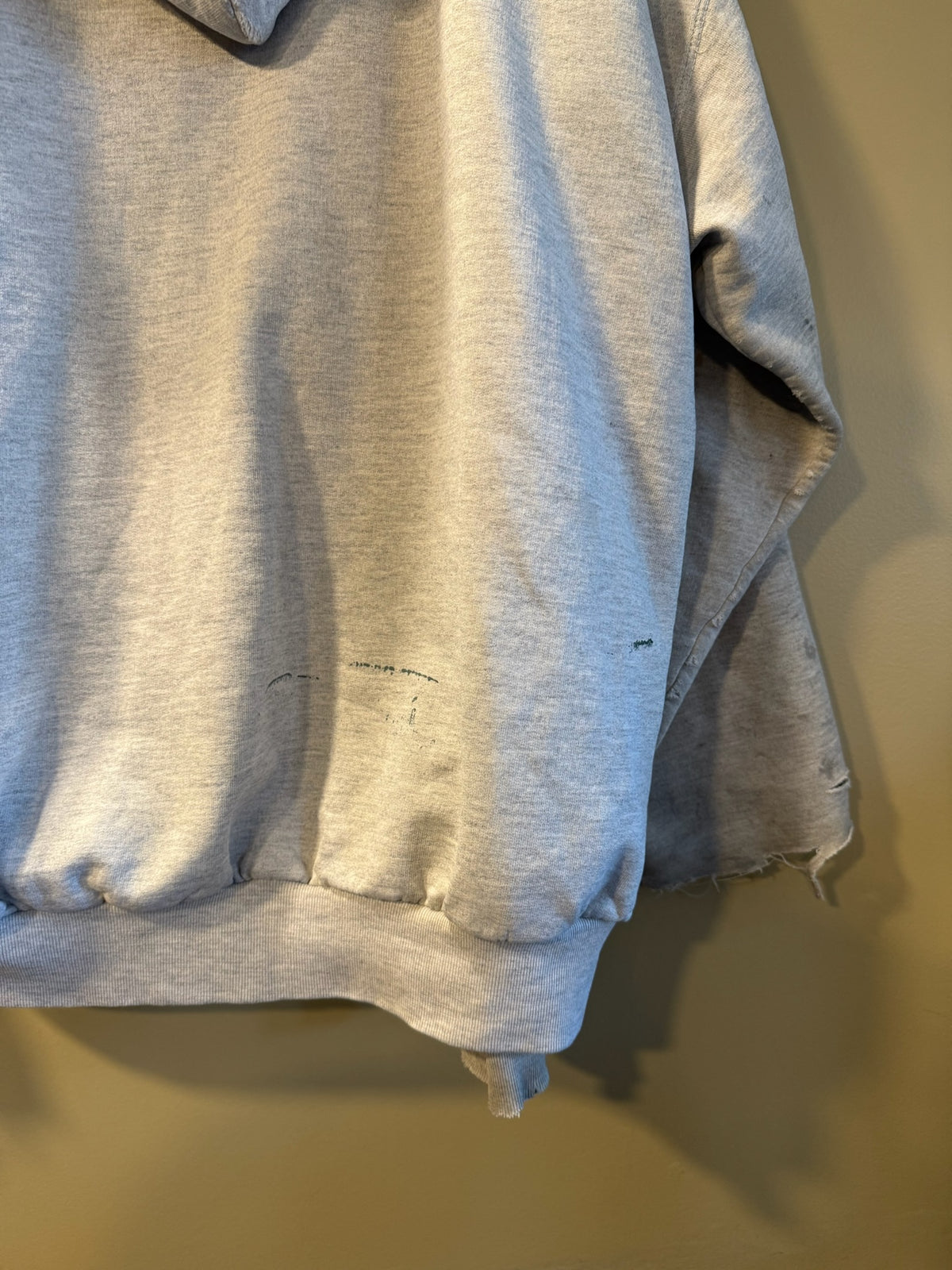 Vintage Carhartt Gray Distressed Zip Hoodie Sweatshirt - XXL