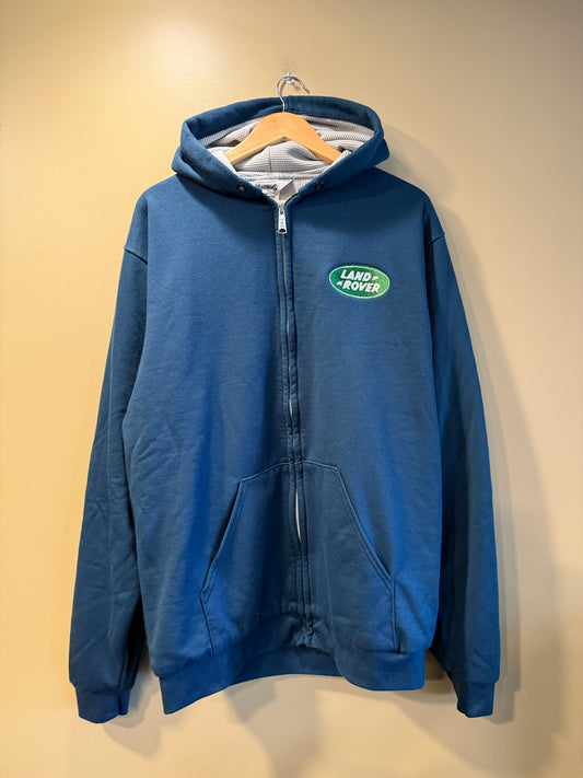 Vintage Land Rover Logo Navy Zip Hoodie Sweatshirt - XL