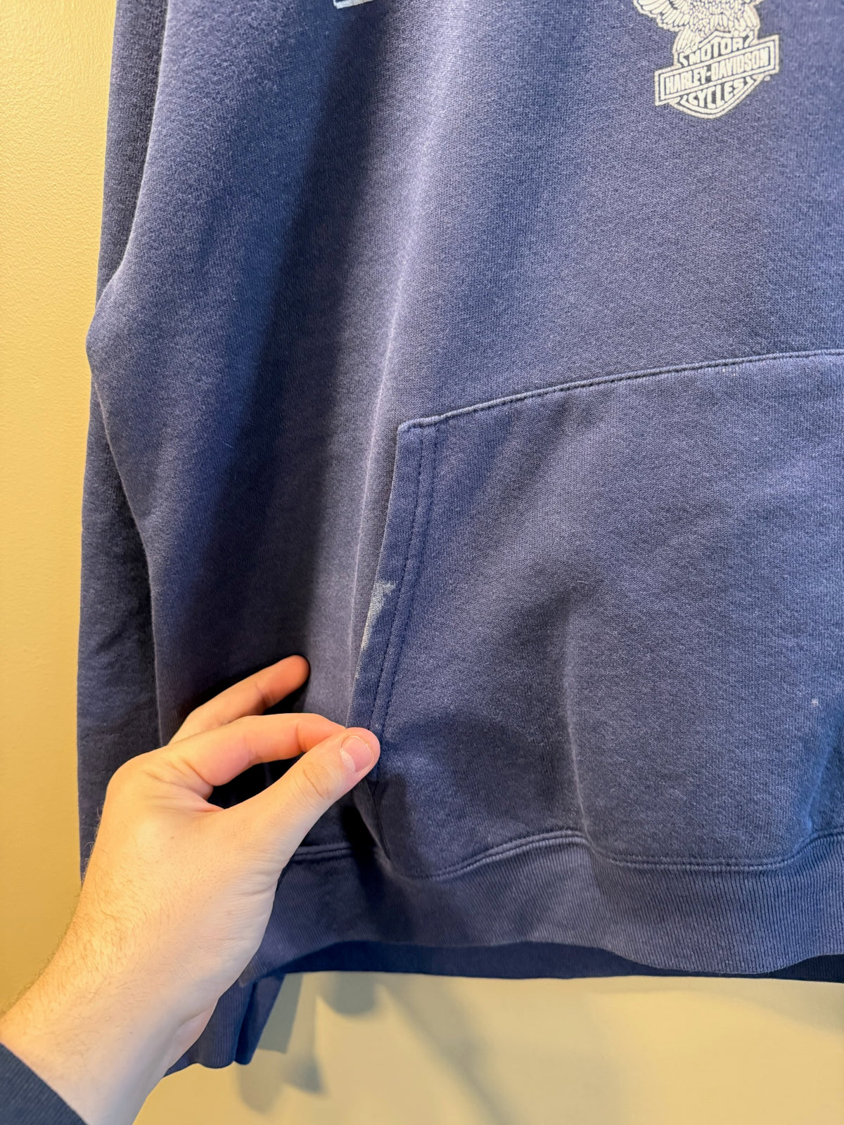 Vintage Harley Davidson Navy Hoodie Sweatshirt - XL
