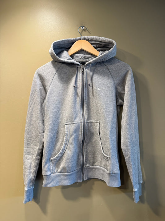 Vintage Nike Gray Zip-Up Women’s Hoodie Sweatshirt - M