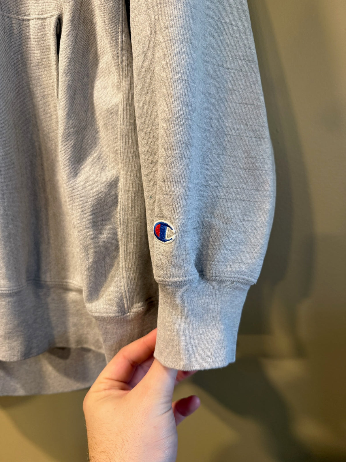 Vintage Champion Reverse Weave Georgia Tech Pinstriped Hoodie Sweatshirt - L