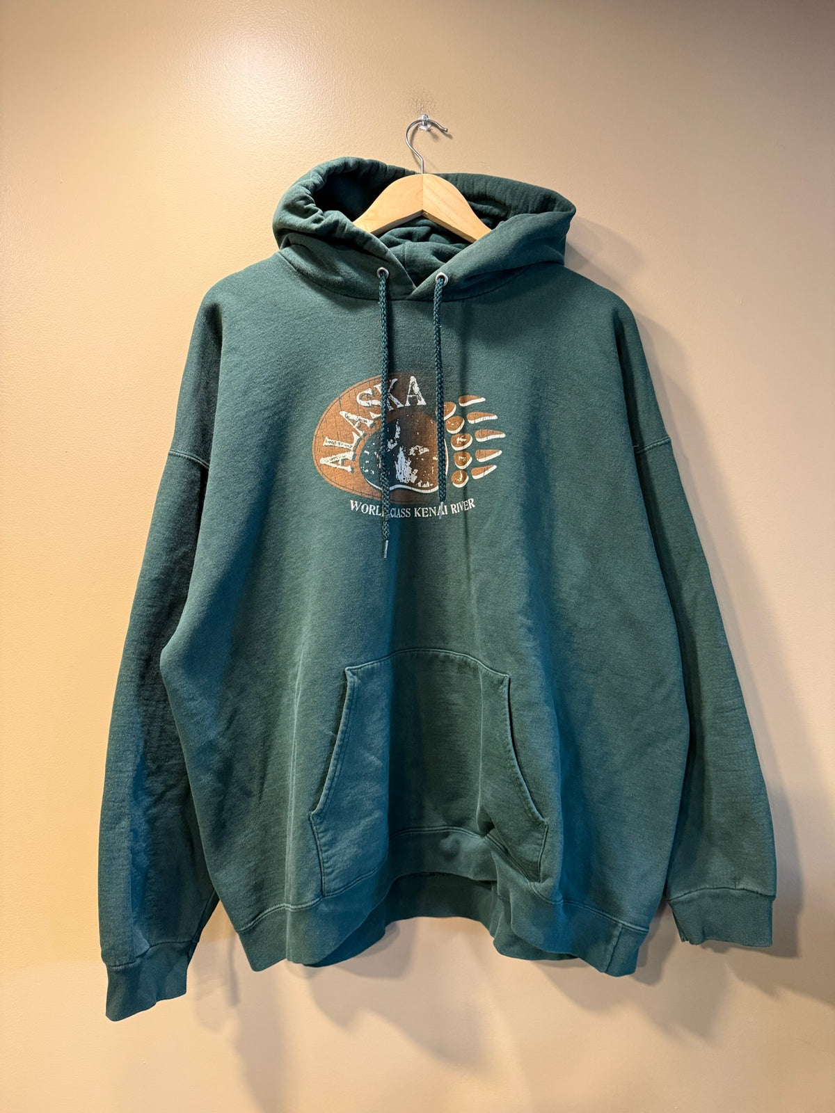 Vintage Alaska Forest Green Hoodie Sweatshirt - XXL