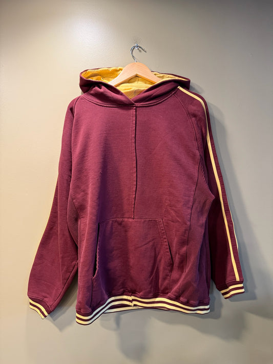 Vintage Y2K DC Maroon Hoodie Sweatshirt - XL